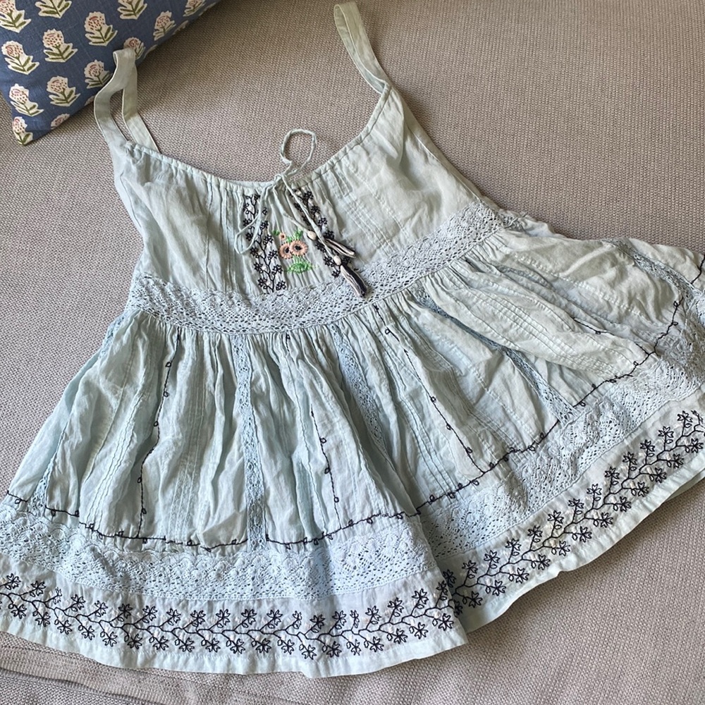 Vintage Free People Embroidered Tank